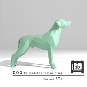 Modèle 3D de chien pour l'impression 3D. Formater STL