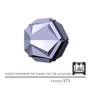 Dodecahedron 3D Model for 3D Printing. Format STL - Etsy