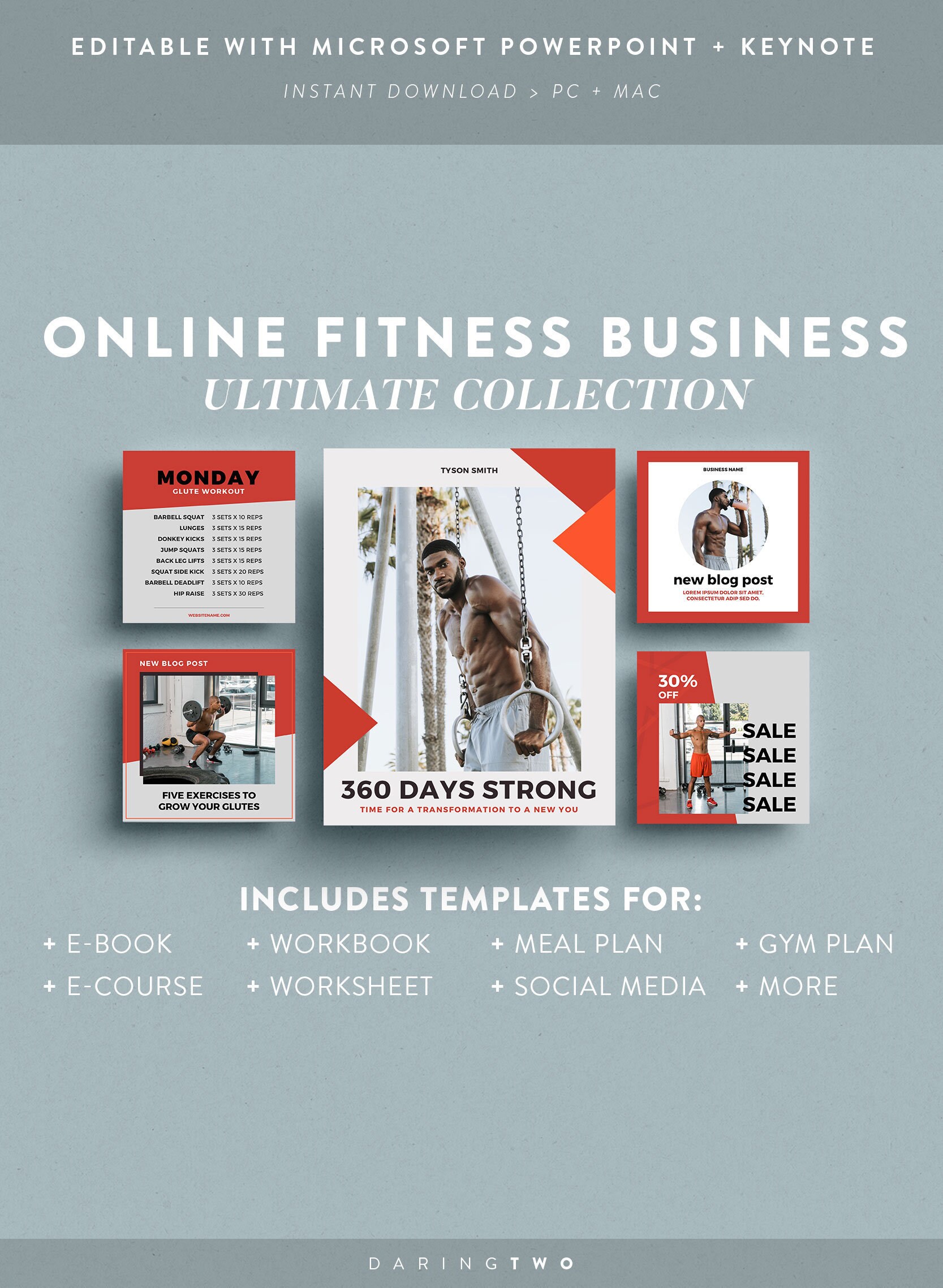 G1 Fitness Business Branding Kit Powerpoint & Keynote | Etsy
