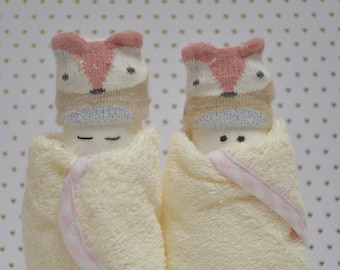 Adorable Pink Fox Diaper Babies - Baby Shower Gift Set