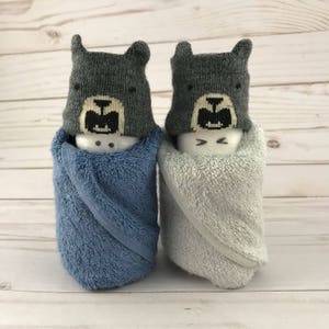 Bear Diaper Babies - Baby Shower Gift Set – Blue and Gray