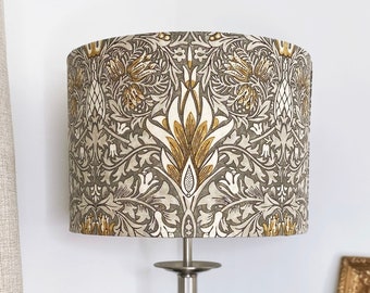 Pewter/Gold William Morris Snakeshead Lampshade - 3 sizes