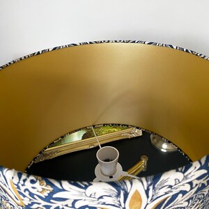 Gold Lined Indigo William Morris Snakeshead Floor Lampshade 3 Sizes image 3