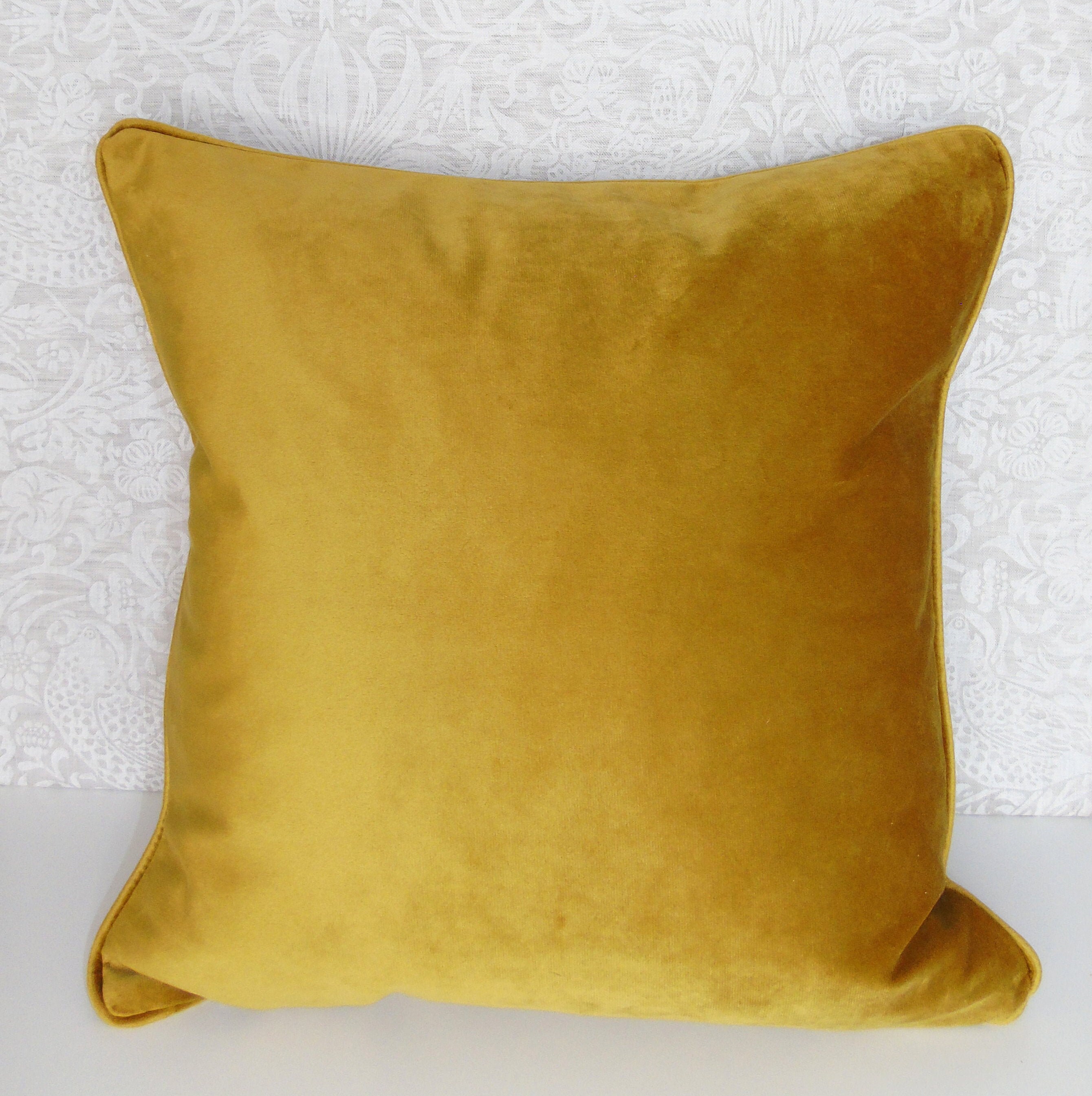 Luxury Mustard Yellow Velvet 18 X 18 Designer Etsy