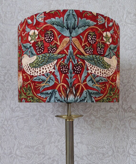 Rouge Vert Bleu William Morris Fraise Voleur Morris Et Co Sanderson Abat Jour Oiseau Vert
