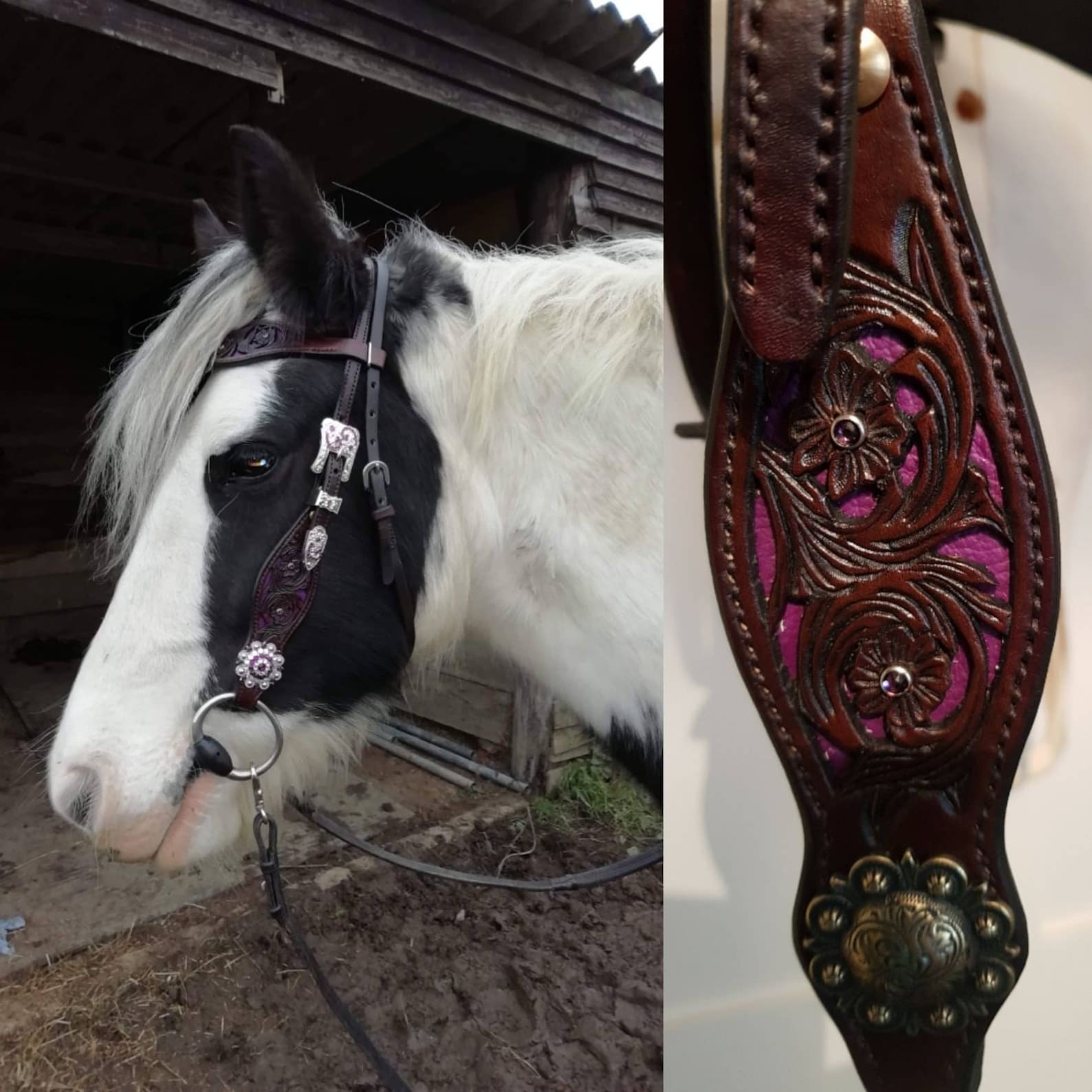Custom western handmade leather horse tack headstalls and Etsy