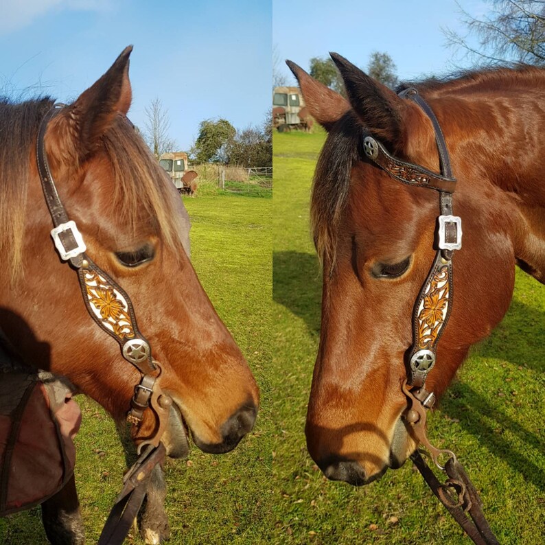 Custom western handmade leather horse tack headstalls and Etsy