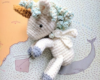 Monokë Das Einhorn Amigurumi Muster, Häkelanleitung Baby Einhorn Einhorn