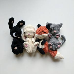 Amigurumi Paket Häkelanleitungen 5 für 4, Baby Tiere, Waldtiere, Deutsch