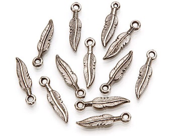 Plastic Feather Charms - 12 pc.