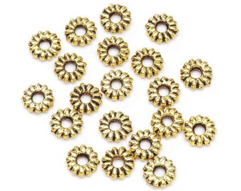 Gold Colored Spacer Beads - 20 pc.