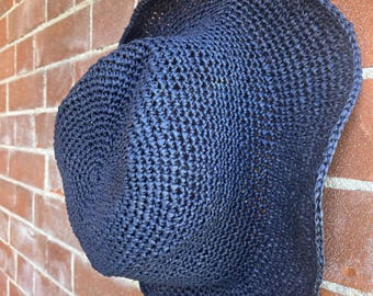Cecil Hat - Midnight Blue Raffia L