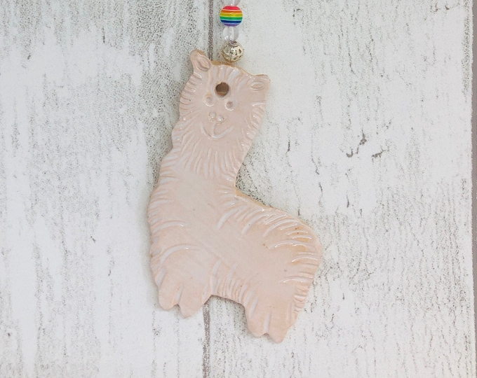 Handmade Pottery Lama Ornament, Fun Ceramic Animal  Gifts, Clay Figurine, Home Decoration, Home Interiors, Made With Clay & Fired In My Kiln