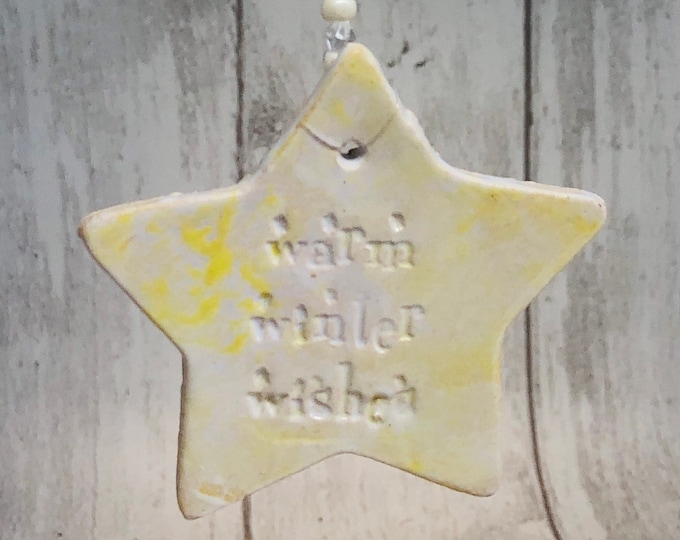 Handmade Ceramic Christmas Tree Star Decoration, Sussex Pottery and Fired In My Kiln, Xmas Tree Ornament, Clay Ornaments, Home Decoration.