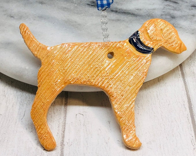 Handmade Dog Ornament, Ceramic Dogs, Love Labrador Dogs, Golden Retriever, Vizsla, Pottery Woof, Clay, Hounds, Ceramics, Home Decoration.