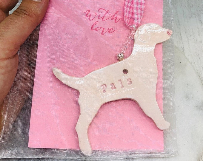 Pals Pottery Ornament, Dog Gifts, Love Dogs, Handmade Dogs, Ceramics, Dog Mum, Kiln Fired Clay, Sussex Ceramics UK, Home Decor.
