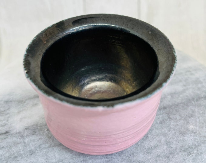 Pink Wheel Thrown Pottery Pot, Handmade Sussex Ceramics UK, Ceramic Ring Bowl, Ornament, Kiln Fired Clay, Home Decor, Jewellery Dish.