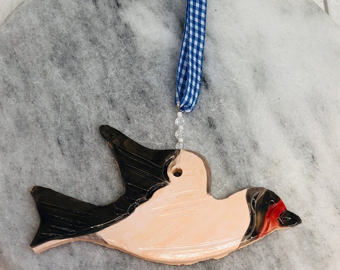 Handmade Pottery Swallow Bird, Flying Birds, Home Decor, Ornament, Home Interiors, Clay Decorations, Sussex Ceramics UK, Kiln Fired Clay.