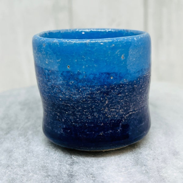 Blue Wheel Thrown Pottery Pot, Handmade Sussex Ceramics UK, Ceramic Ring Bowl, Ornament, Kiln Fired Clay, Home Decor, Jewellery Dish.