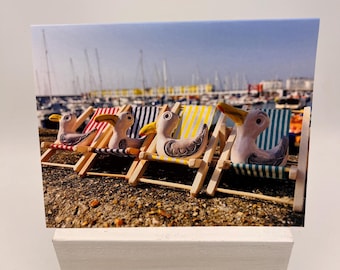 Sussex Seaside Seagull Greeting Card, Brighton Marina: Blank Inside