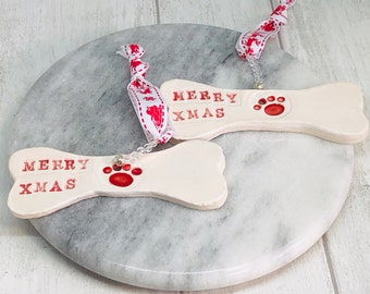 Christmas Dog Tree Decorations, Dogs, Xmas Tree Decoration, Gift for her, him, Pooch, Hound, Handmade Decorations, Xmas Dog Ornaments.