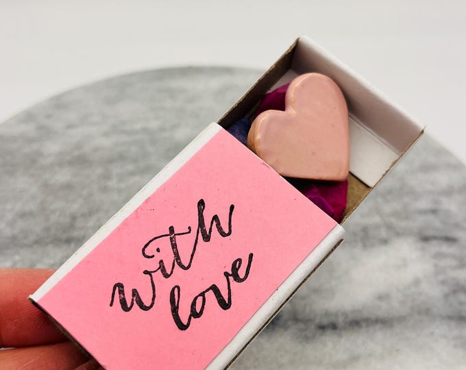 Handmade Pink Heart Pottery Brooch: Quirky Ceramic Badge