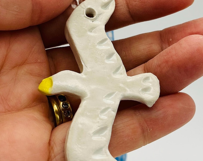 Seagull, Hanging Ceramic Ornament Decoration, Handmade Pottery Seagull Bird, Kiln Fired Clay, Home Decor, Home Interiors, Sussex Ceramics UK