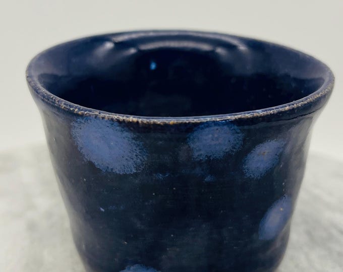 Blue Wheel Thrown Pottery Pot, Handmade Sussex Ceramics UK, Ceramic Ring Bowl, Ornament, Kiln Fired Clay, Home Decor, Jewellery Dish.