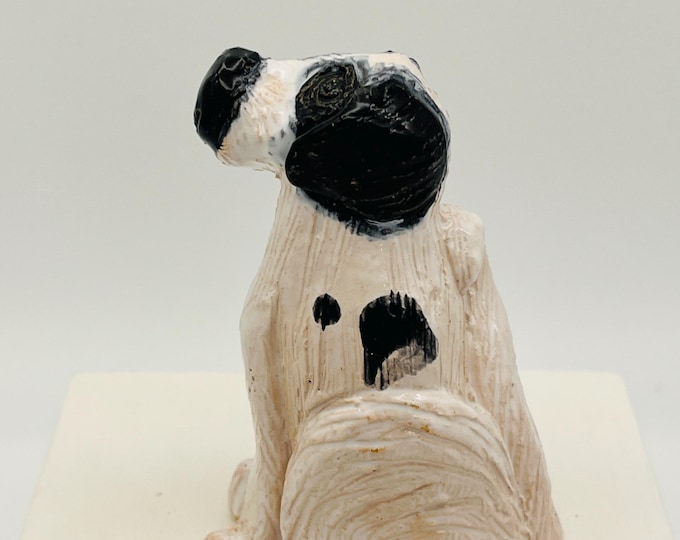Pottery Dog Ornament, Dog Figurine, Ceramic Sculpture, Love Dogs, Pet Ornaments, Handmade  Clay & Fired In My Kiln, Sussex UK.