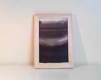 Art.Peinture ink on paper. Landscape painting. 17cmx12cm wood frame.
