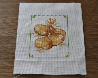 embroidery at cross pts onions