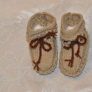 beige and Brown shoe size from newborn to 6 months