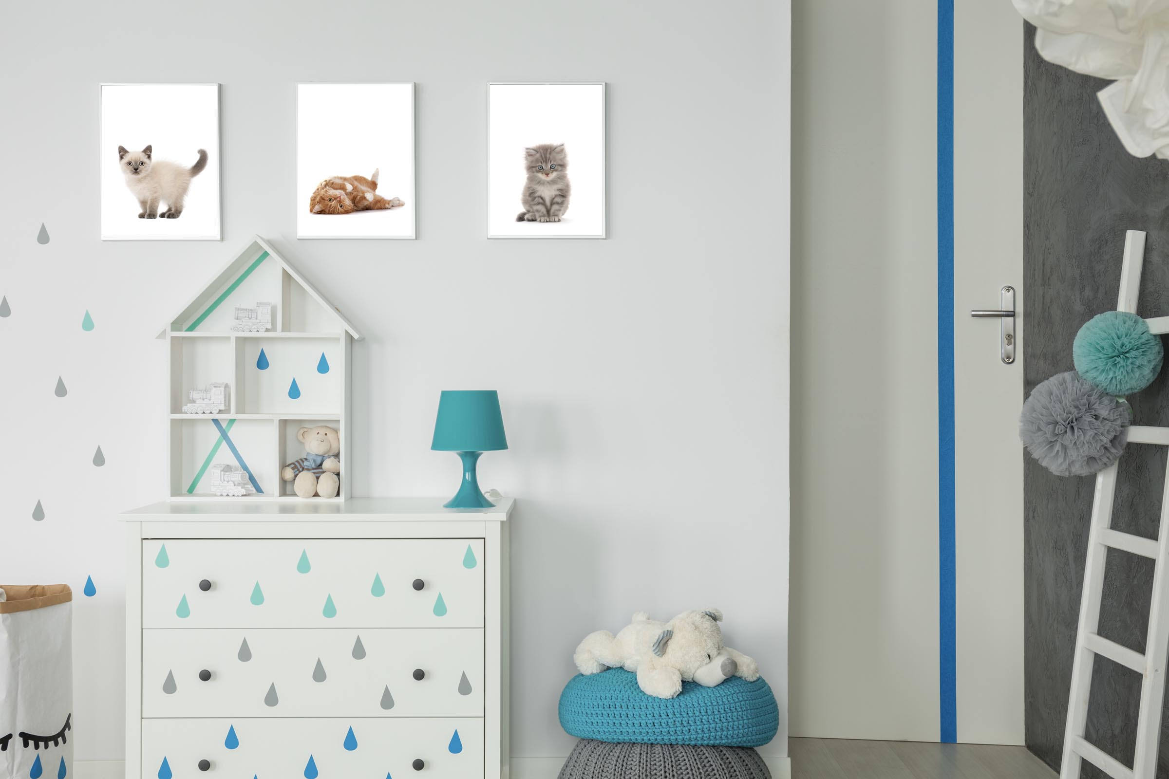 Siamese Kitten for Nursery, Quick Baby Shower Gift, Funny Little Kitten Print, Kitten for Baby