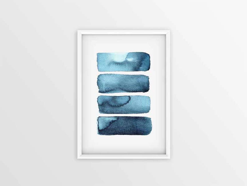 Modern Abstract Printable Art Indigo Minimal Abstract Print - Etsy