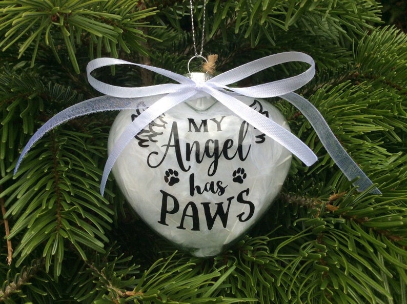 Paw Print Rainbow Bridge Christmas Personalised Memorial Bauble Handmade Dog Cat