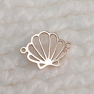 GF12SESR2 Gold Filled(14KGF) 12.3 x 9.1mm Seashell Silhouette Connector 24ga For Bracelet Necklace Making Jewelry DIY Accessories