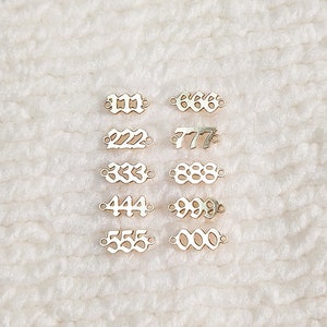 Tiny Angel Number Connector 24ga • Dainty Charm • Minimalist • Gold Filled (14KGF) Jewelry Findings • Wholesale • ANS000 To ANS999