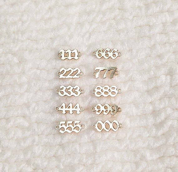 Tiny Angel Number Connector 24ga • Dainty Charm • Minimalist • Gold Filled (14KGF) Jewelry Findings • Wholesale • ANS000 To ANS999