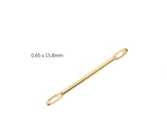 GF6515PR2 ゴールドフィルド (14KGF) 0.65x15.8 mm ニードルポスト 2リング付き 22ga イヤリング位置決め部品 金具 ジュエリーアクセサリー