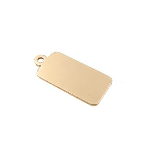 GF03181 Gold Filled (14KGF) 13.4 x 6.1mm Rectangle Tag ,Jewelry Tag , For Bracelet Necklace Making Findings Jewelry DIY Accessories
