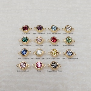 GF6R2CZ 6mm Bezel Connector With European Crystal Birthstone Gold Filled (14KGF) Jewelry Findings