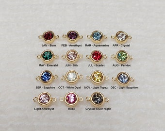GF6R2CZ 6mm Bezel Connector With European Crystal Birthstone Gold Filled (14KGF) Jewelry Findings