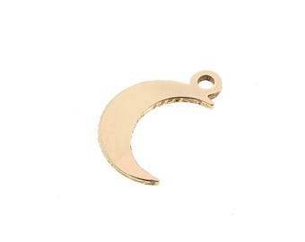 WE9MOON Moon Shape Charm With Ring 9 x 5.5mm For Bracelet Necklace Making Findings Gold Filled (14KGF) Jewelry Handmade Accessories