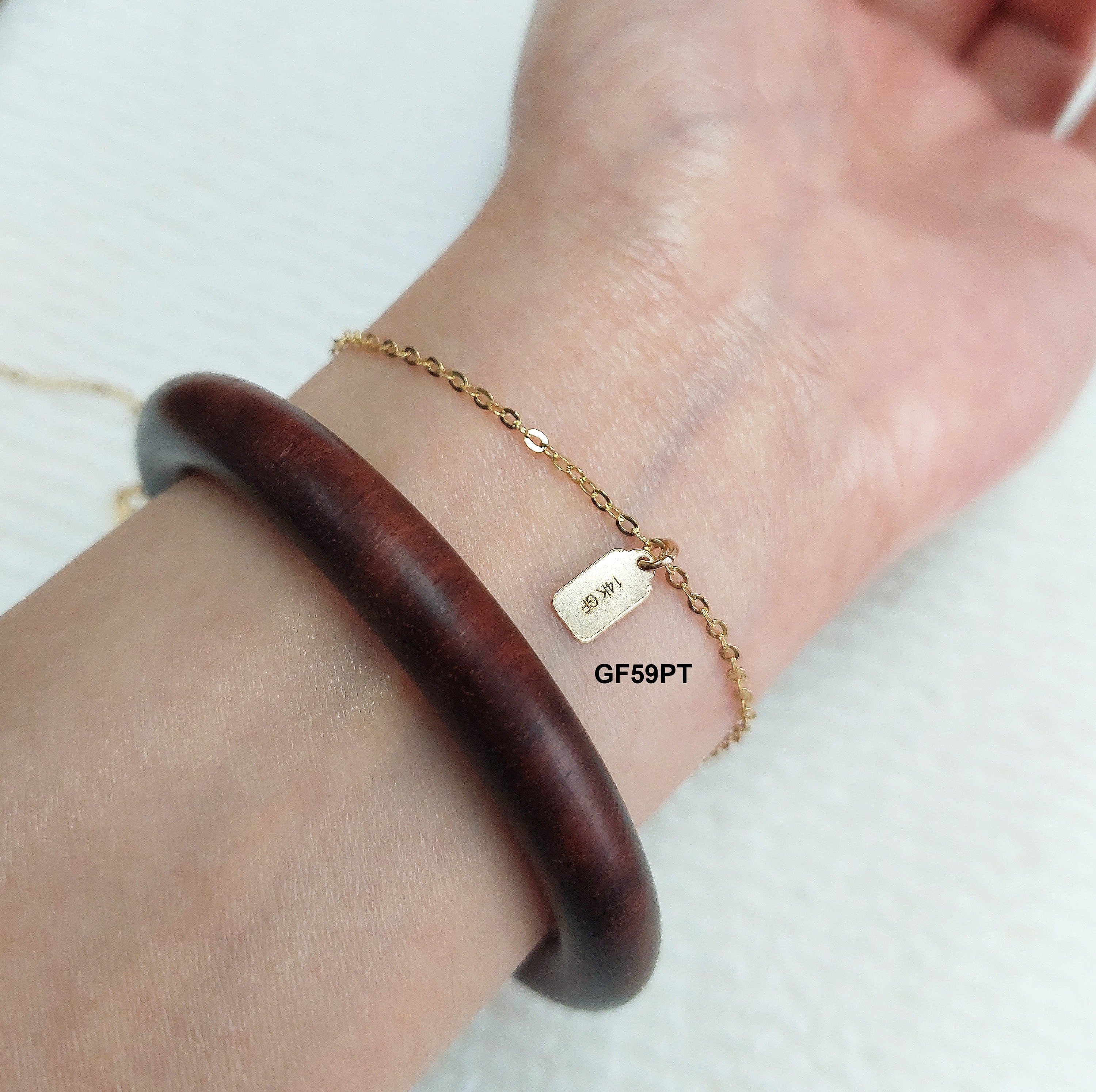 【期間限定！最安値挑戦】 GF59PT Gold Bracelet for Tag Paper 9x4.8mm (14KGF) Filled ネックレス・ペンダント