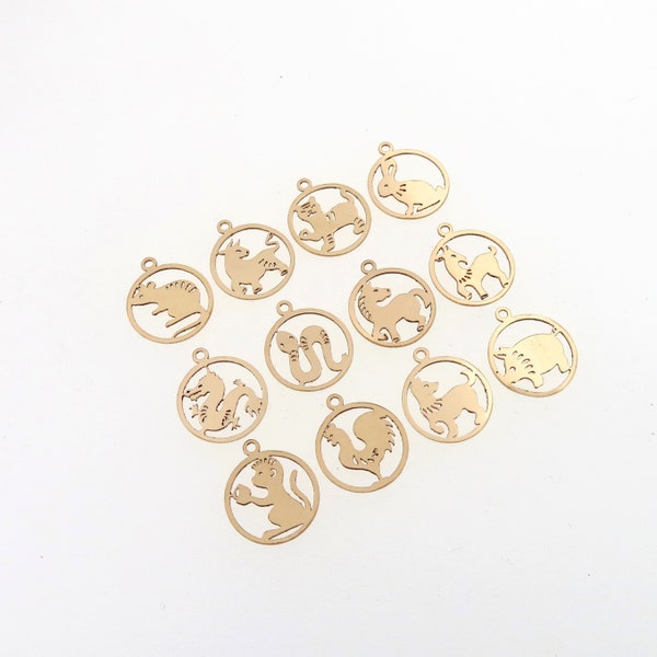 GFZD1012 Gold Filled (14KGF) 9.8 x 11.7mm Chinese Zodiac Charm For Bracelet Necklace Making Findings Jewelry DIY Handmade Accessories