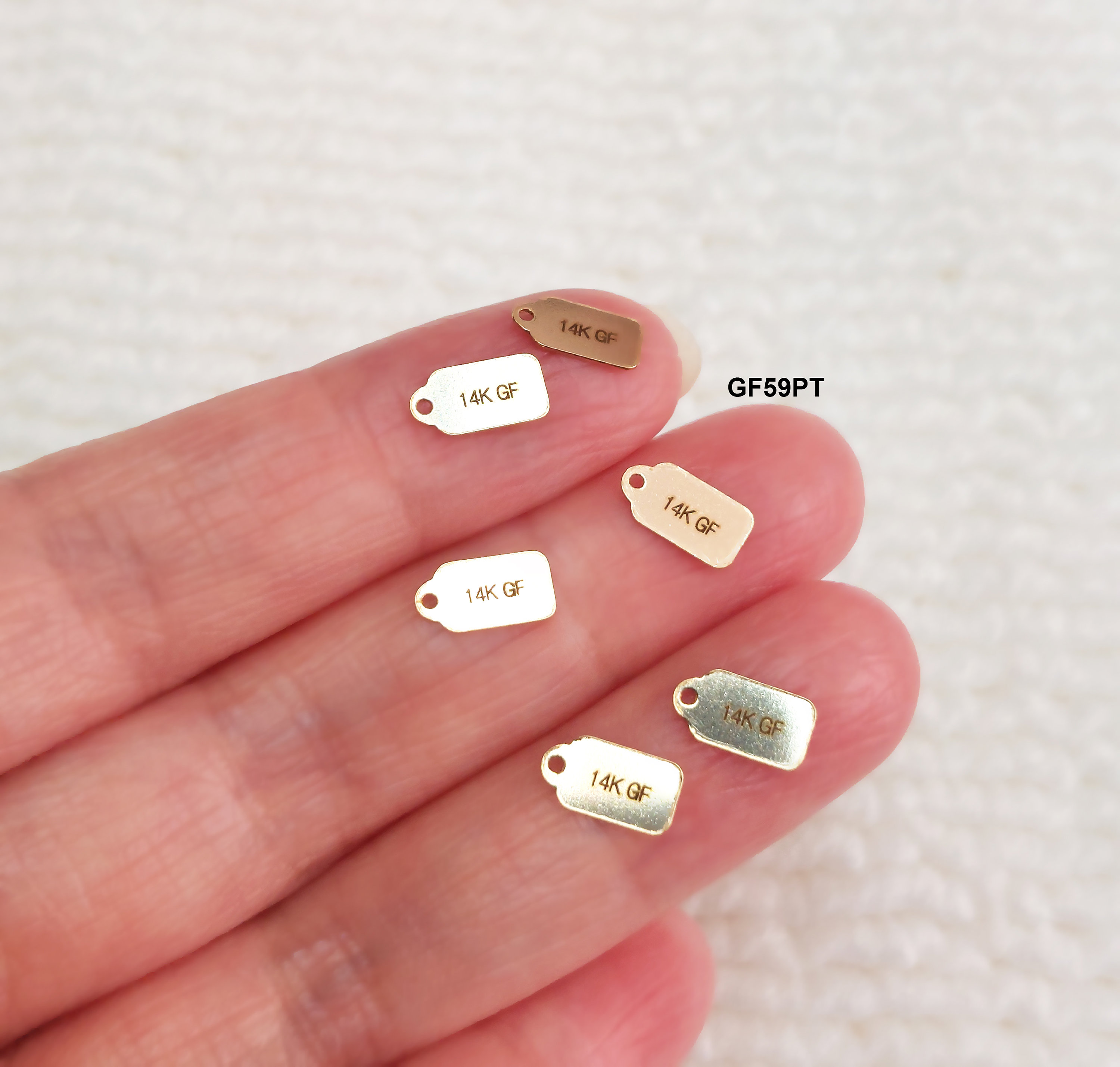全国どこでも送料無料！ GF59PT Gold Filled (14KGF) 9x4.8mm Paper Tag for Bracelet ネックレス・ペンダント