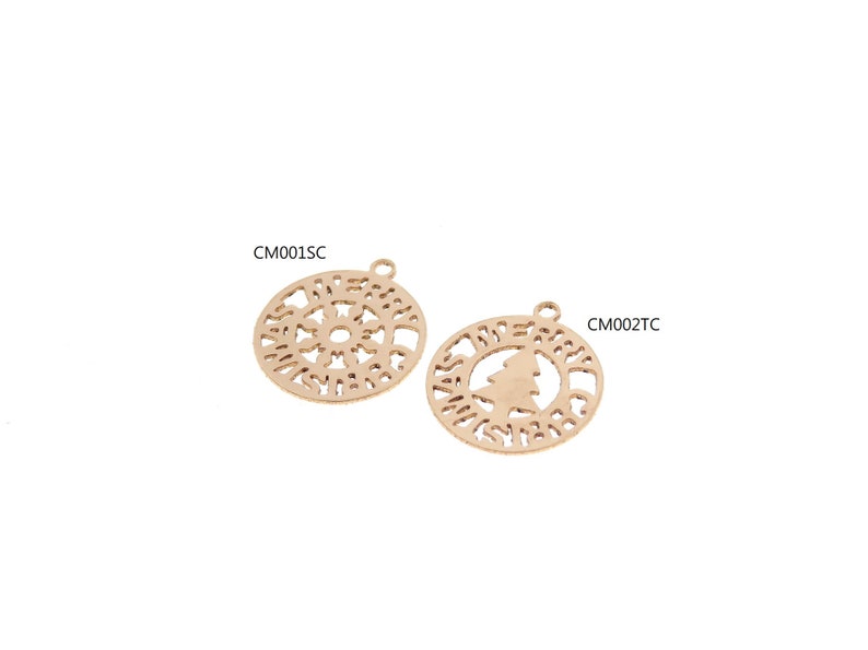 14KGF 10.4 x 9.1mm Merry Christmas Tree/&Snow Laser Cut Charm For Bracelet Necklace Findings Jewelry Accessories 120 14K Yellow Gold Filled