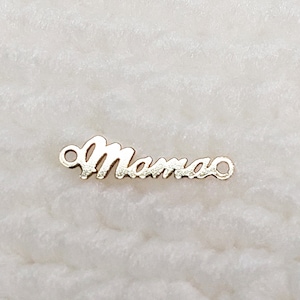 MA1436 14.3 x 3.6mm Tiny Size Word "Mama" Connector 24ga For Bracelet Necklace Making Gold Filled (14KGF) Findings Jewelry DIY Accessories