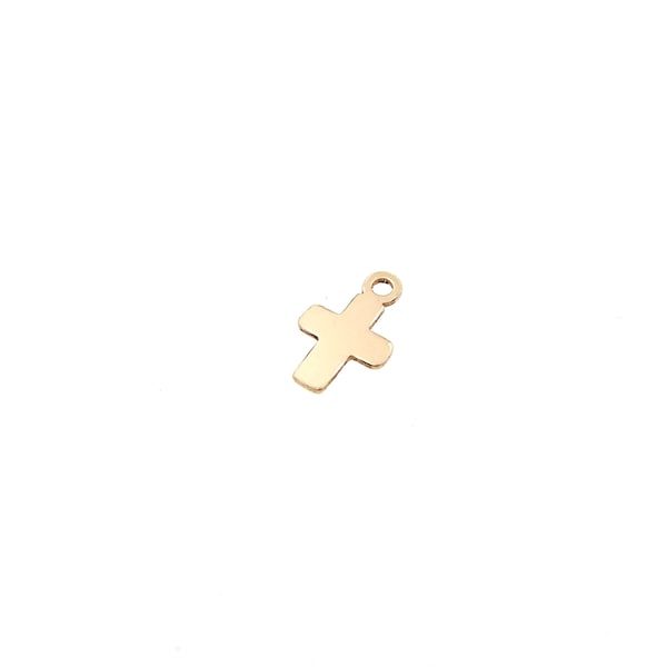 GF1878 Gold Filled (14KGF) 4.4 x 7mm mini Cross Charm 28ga For Bracelet Necklace Making Findings Jewelry DIY Handmade Accessories