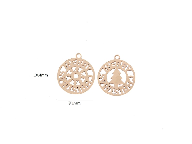 14KGF 10.4 x 9.1mm Merry Christmas Tree/&Snow Laser Cut Charm For Bracelet Necklace Findings Jewelry Accessories 120 14K Yellow Gold Filled